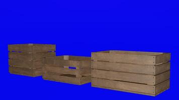A set of three wooden crates photo