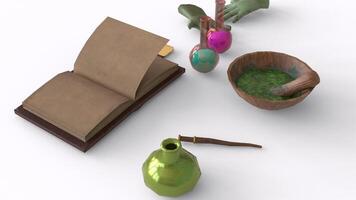 herb lab with white background photo