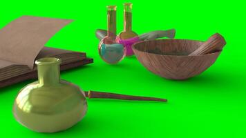 herb lab with green background photo