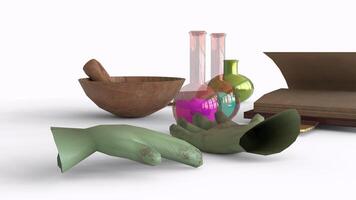 herb lab with white background photo