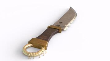 metal sharp knife with white background photo