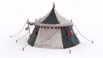 stylized medieval tent with white background photo