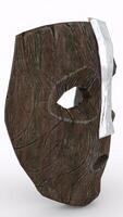 the wooden mask with white background photo