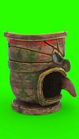 Tiki Mini Statue Totem with green background photo