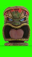 Tiki Mini Statue Totem with green background photo