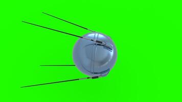 Artificial satellite with green background photo