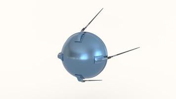 Artificial satellite with white background photo