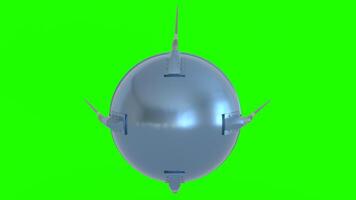 Artificial satellite with green background photo