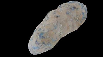 asteroid with minerals with black background photo