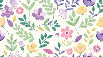 a floral pattern with many different flowers vector