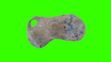 asteroid with minerals with green background photo