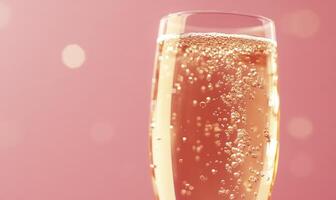 A glass of champagne with bubbles in it photo