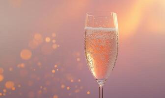 A glass of champagne with bubbles in it photo