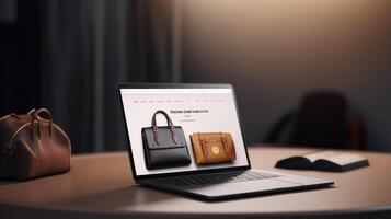 Elegant Ecommerce Website Interface Displaying Handbags photo