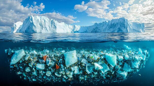 The ocean is full of garbage and plastic photo