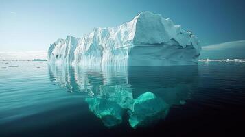 Icebergs floating in the ocean photo