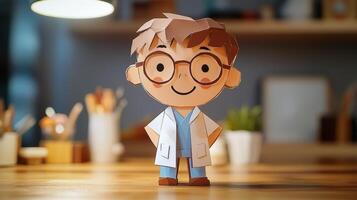 A paper cutout of a doctor photo