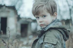 Captivating Closeup of a Thoughtful Young Child s Expression photo