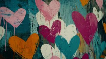 Vibrant Multicolored Heart Shaped Geometric for Digital Art and Decor photo