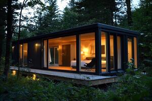 Cozy Cabin in the Forested Wilderness Providing a Peaceful Retreat photo