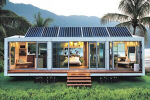 Solar Powered Eco Friendly Tropical Luxury Modular Home Surrounded by Nature and Scenic Landscapes photo