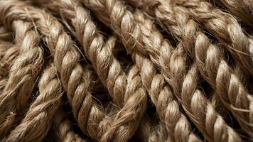 Close up of a rope with some twisted strands photo