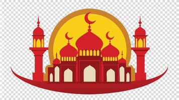 Shab e Barat Islamic night greeting card with arabesque border and moon frame vector