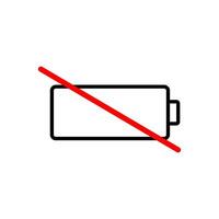 Empty battery icon on white background. vector