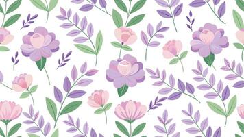 seamless pattern with flowers and leaves vector