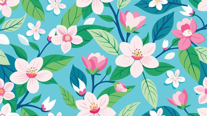 a floral pattern with pink and white flowers
