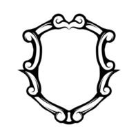 black and white illustration of a motif frame vector