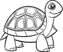 Turtle Black Stroke Linear Icon. vector