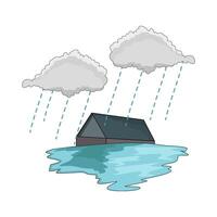 Home Submerged in Rising Water vector