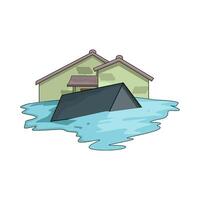 Damaged Property from Flood Aftermath vector