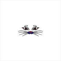 Cute cat face concept facing forward with white background vector