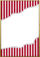 A red and white striped frame with Transparent background png