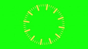 Dynamic Abstract Motion with Clock Face Design on a Vibrant Green Screen video