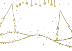 Christmas tree with snow and stars on Transparent background png