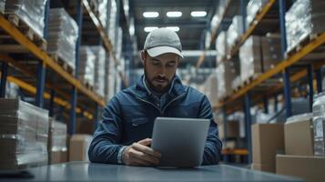 Warehouse Worker Inventory Management Using Digital Tablet Technology photo