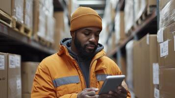 Warehouse Worker Inventory Management Using Digital Tablet Technology photo