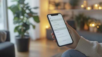 Smart Home Control App Interface on Mobile Phone Screen photo