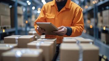 Warehouse Worker Inventory Management Using Digital Tablet Technology photo
