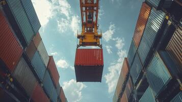 Global Shipping Container Crane Logistics Port Cargo Import Export Trade photo