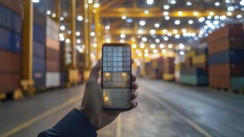 Smartphone Container Port Logistics Monitoring Smart Inventory Management photo