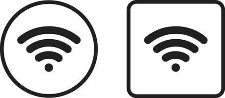 WIFI icon set in circle and square isolated on white background . Wireless sign . illustration vector