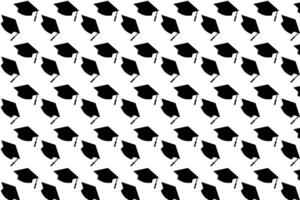Seamless graduation cap pattern on white background . Graduation cap background . illustration vector