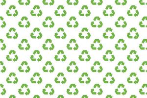 Recycle pattern on white background . Green recycle symbol pattern . Recycling background . illustration vector