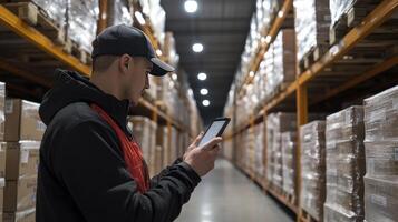 Warehouse Worker Inventory Management Using Digital Tablet Technology photo