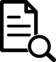 File search icon isolated on white background . File with magnifying glass icon . Data search icon . illustration vector