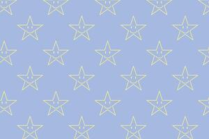 sonriente estrella modelo en azul antecedentes . sonriente estrella antecedentes . ilustración vector